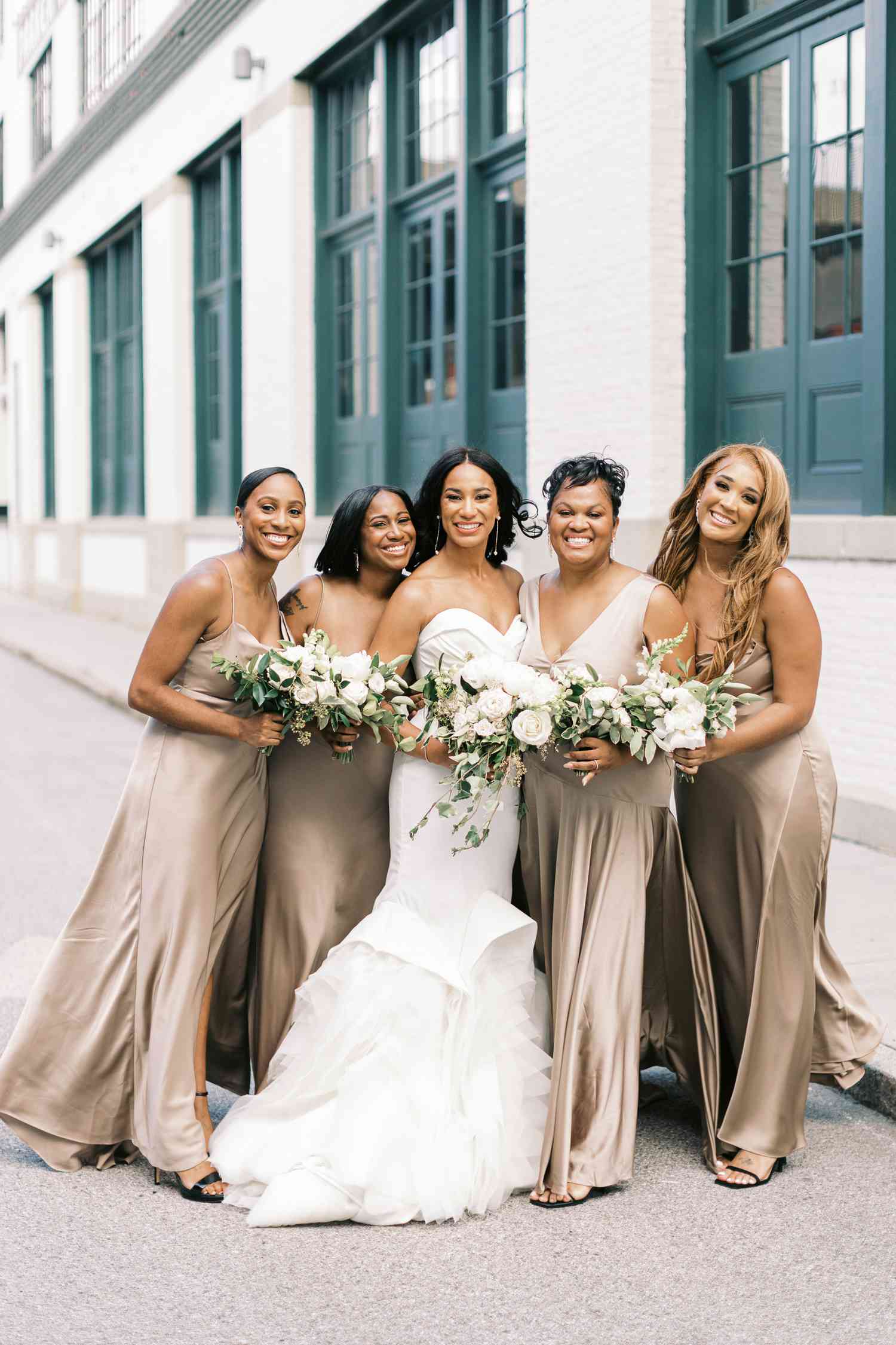 Elegant Gold Satin Bridesmaid Dresses for a Timeless Wedding Look