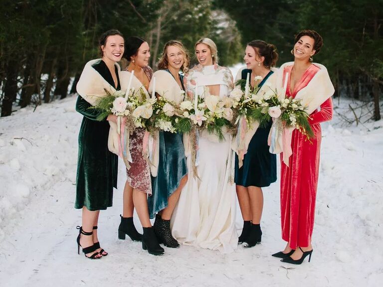 Find the Warmest Bridesmaids Winter Wedding Dresses Now