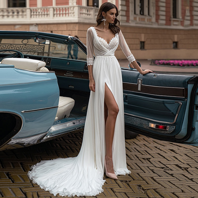 Find Your Dream Quarter Sleeve Wedding Dress Today