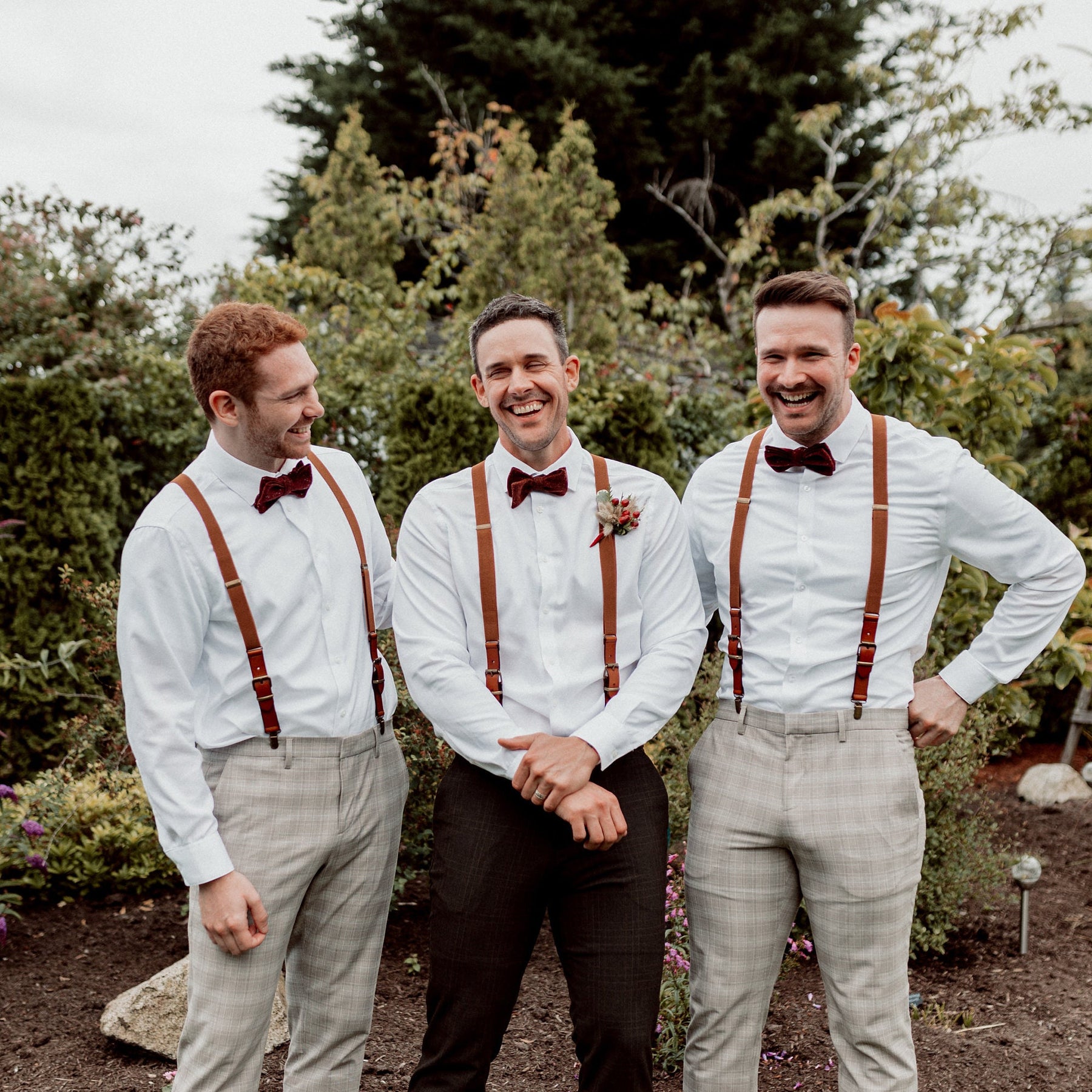 groomsmen suits with suspenders