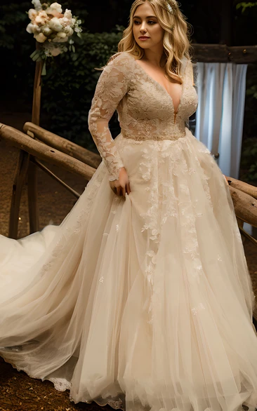 Elegant Gold & White Plus Size Wedding Dresses | Shop Now!