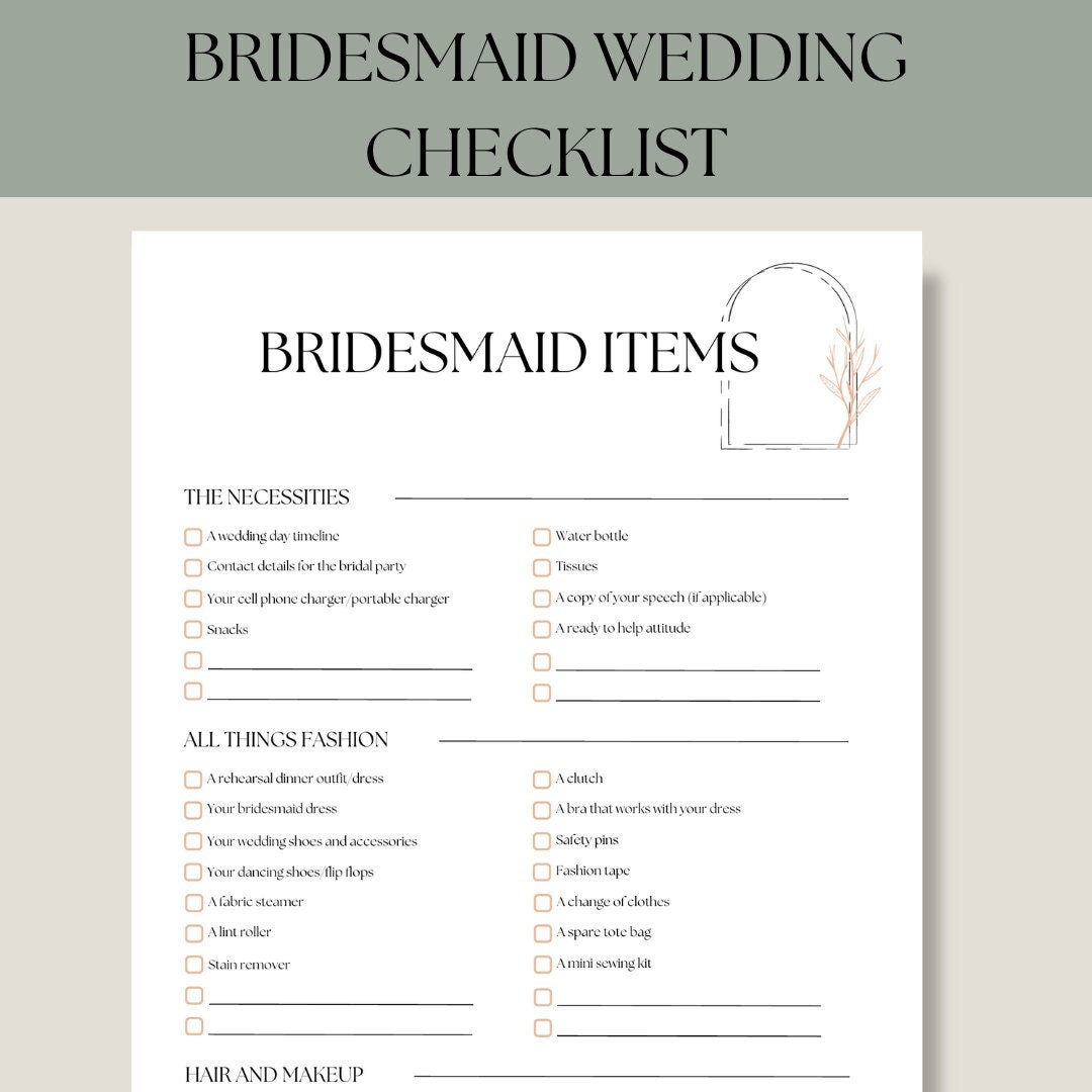 Bridesmaid Checklist Template: Stay Organized for the Big Day!