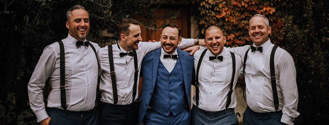 groomsmen suits with suspenders