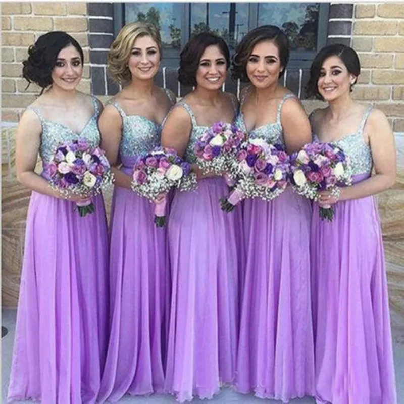 Gorgeous Purple and Silver Bridesmaid Dresses in Stock Now