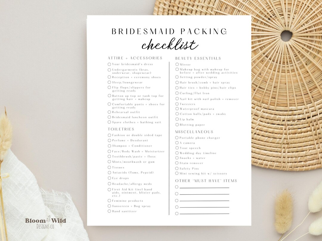 The Only Bridesmaid Packing List Youll Ever Need, Seriously