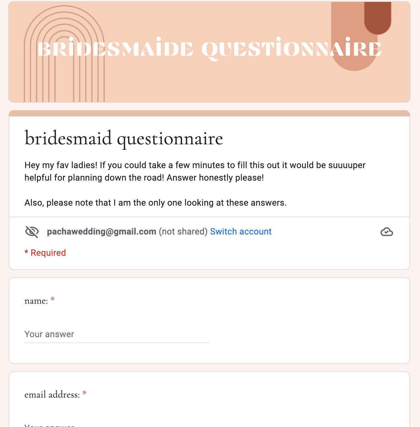 Get Organized: Free Bridesmaid Google Form Template Download