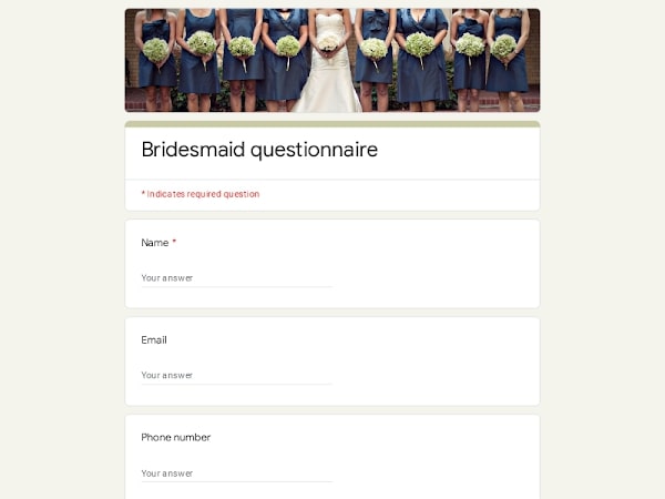 Get Organized: Free Bridesmaid Google Form Template Download