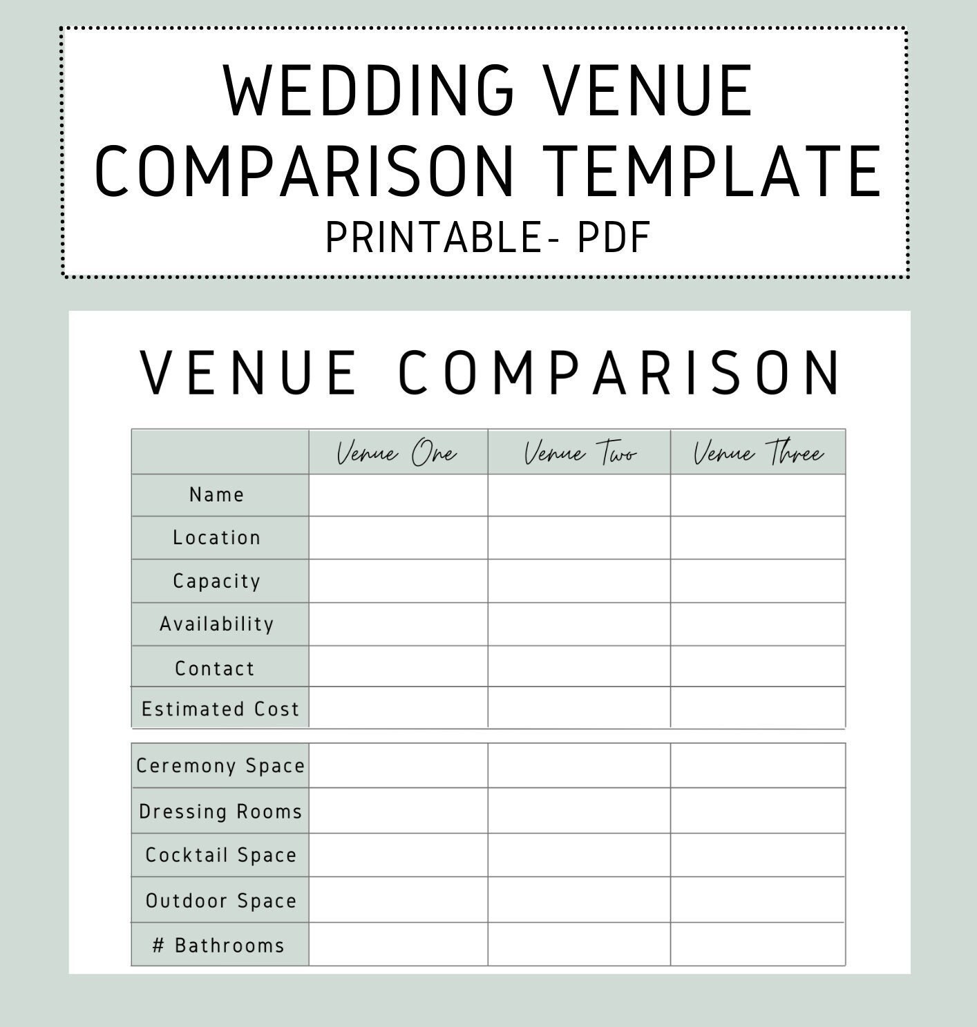 Best Wedding Venue Comparison Spreadsheet: This Guide Will Help You Decide!