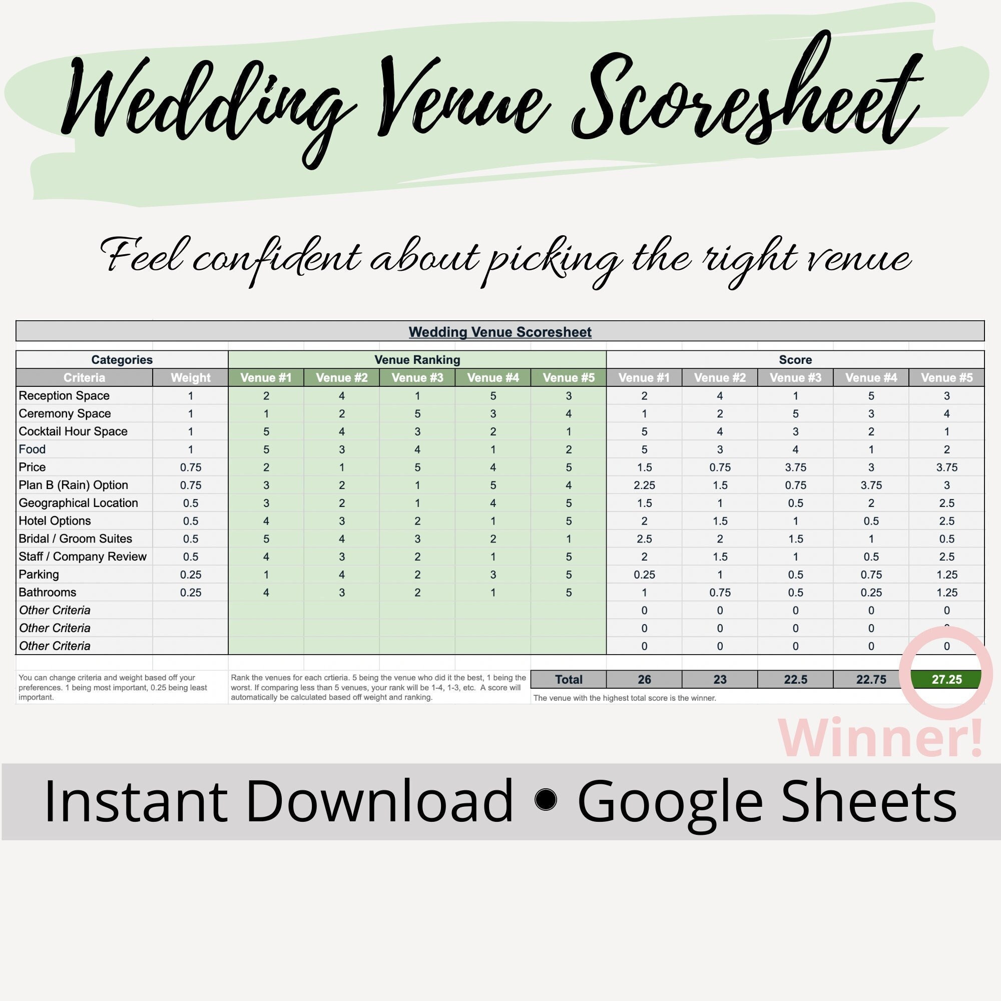 Best Wedding Venue Comparison Spreadsheet: This Guide Will Help You Decide!