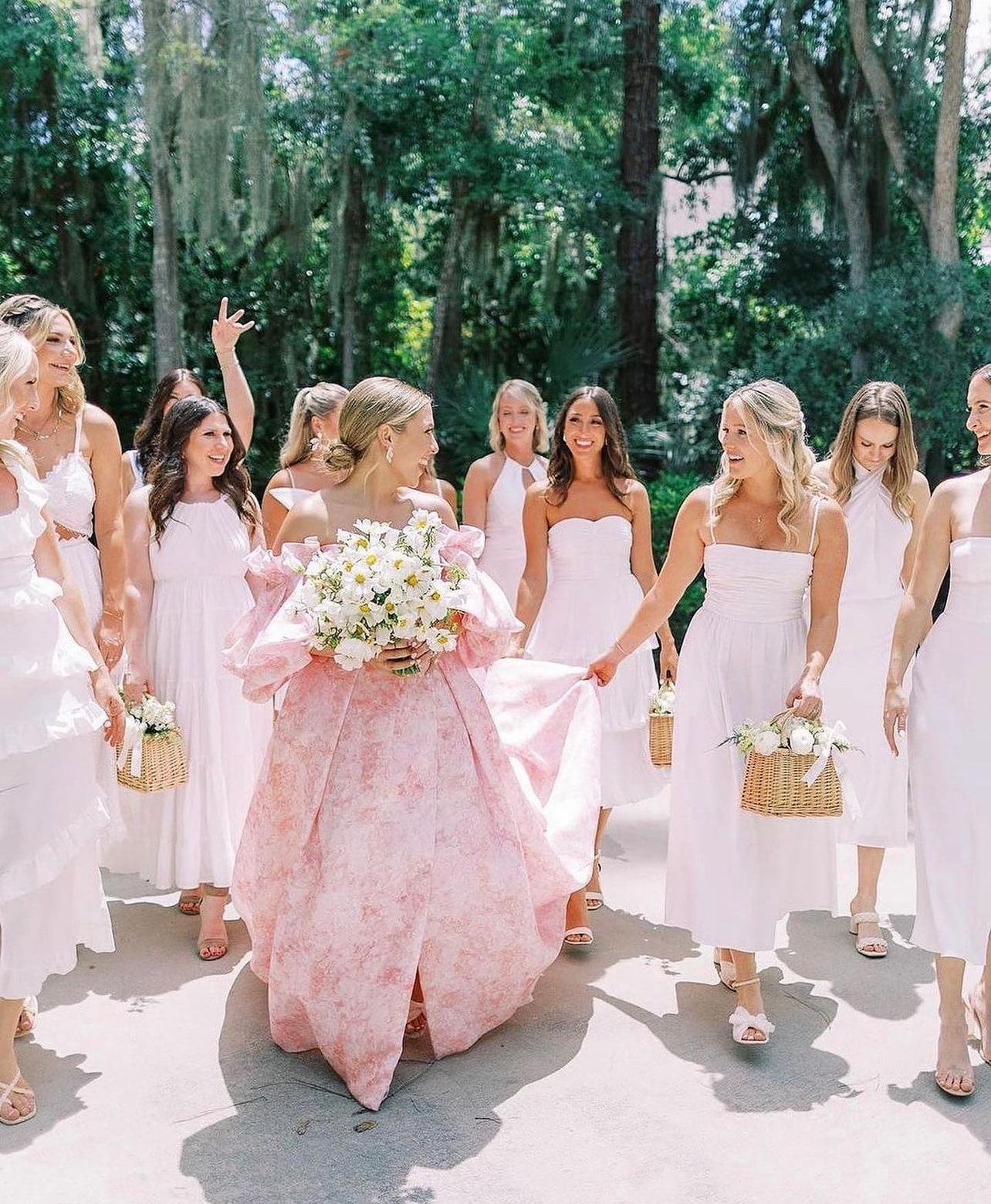 Pretty Pink and White Bridesmaid Dresses for Your Big Day