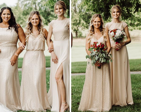 Shop Unique White and Gold Bridesmaid Dress - Custom Styles