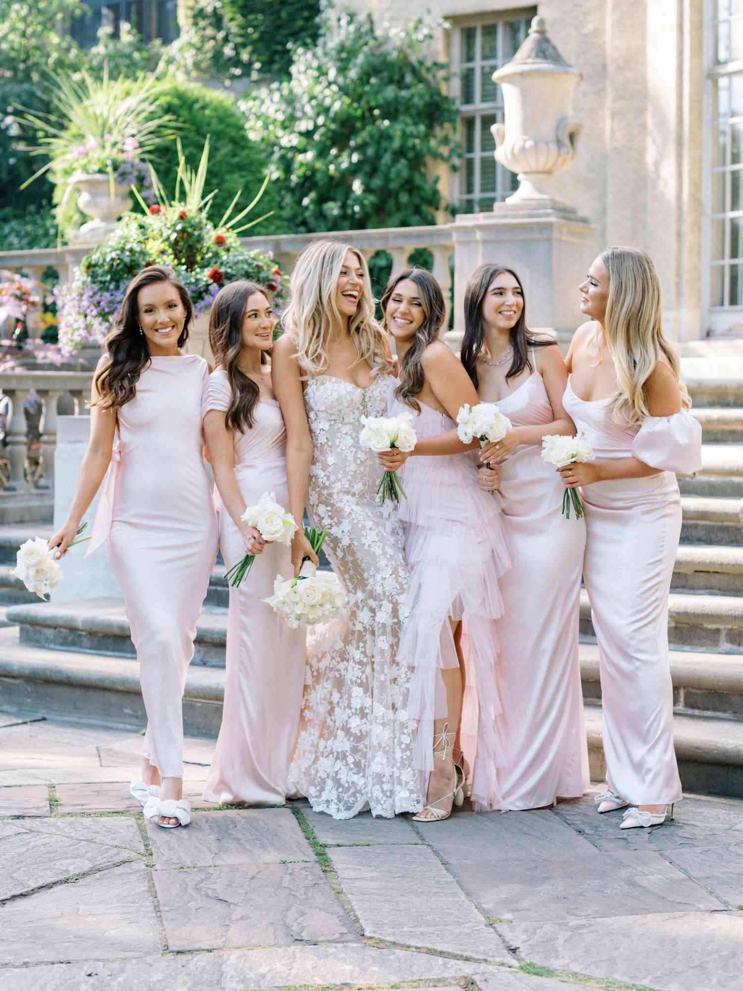 Pretty Pink and White Bridesmaid Dresses for Your Big Day