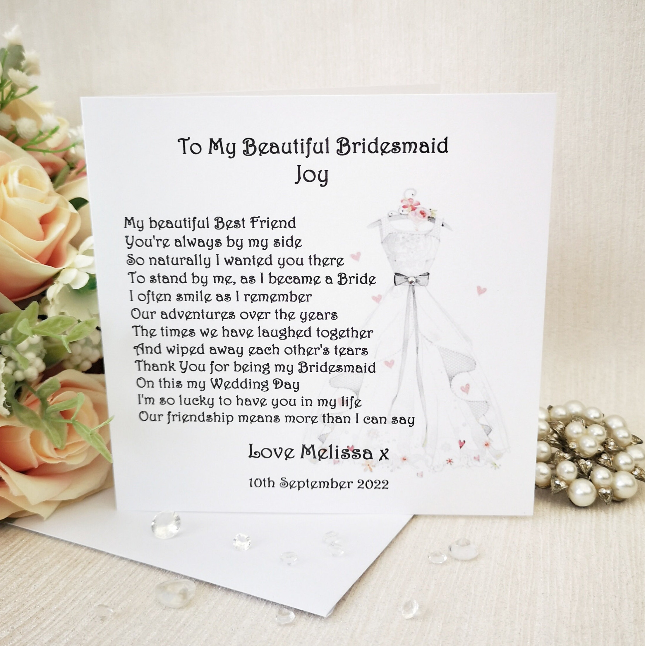 Saying Thank You for Being My Bridesmaid, What to Write in a Card