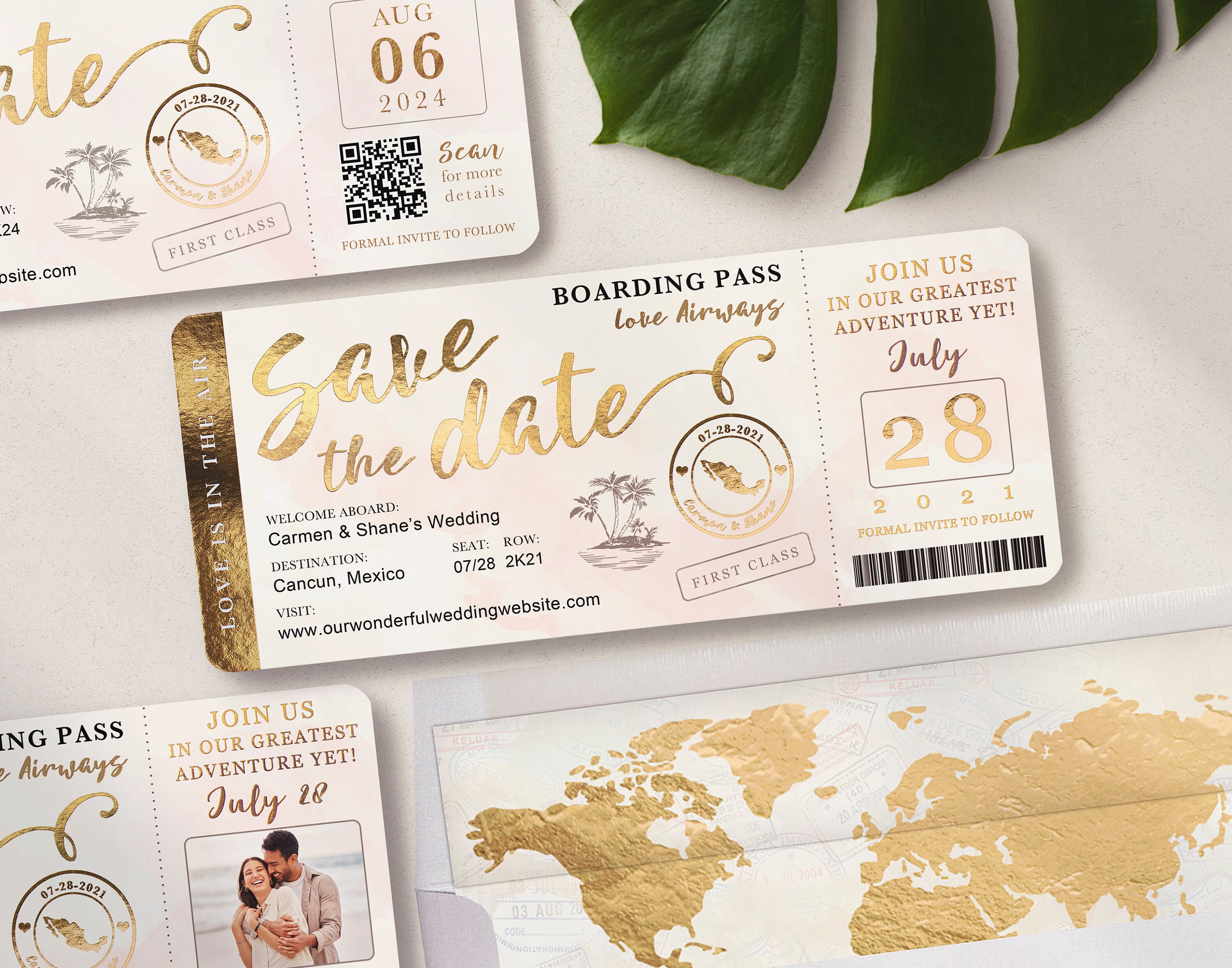 Get Trendy Wedding Card Boarding Pass For Your Big Day