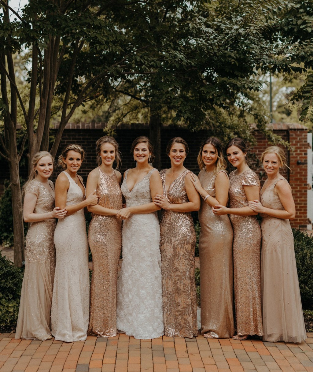 Elegant Gold Bridesmaid Dresses: Satin & Sequin Styles Available