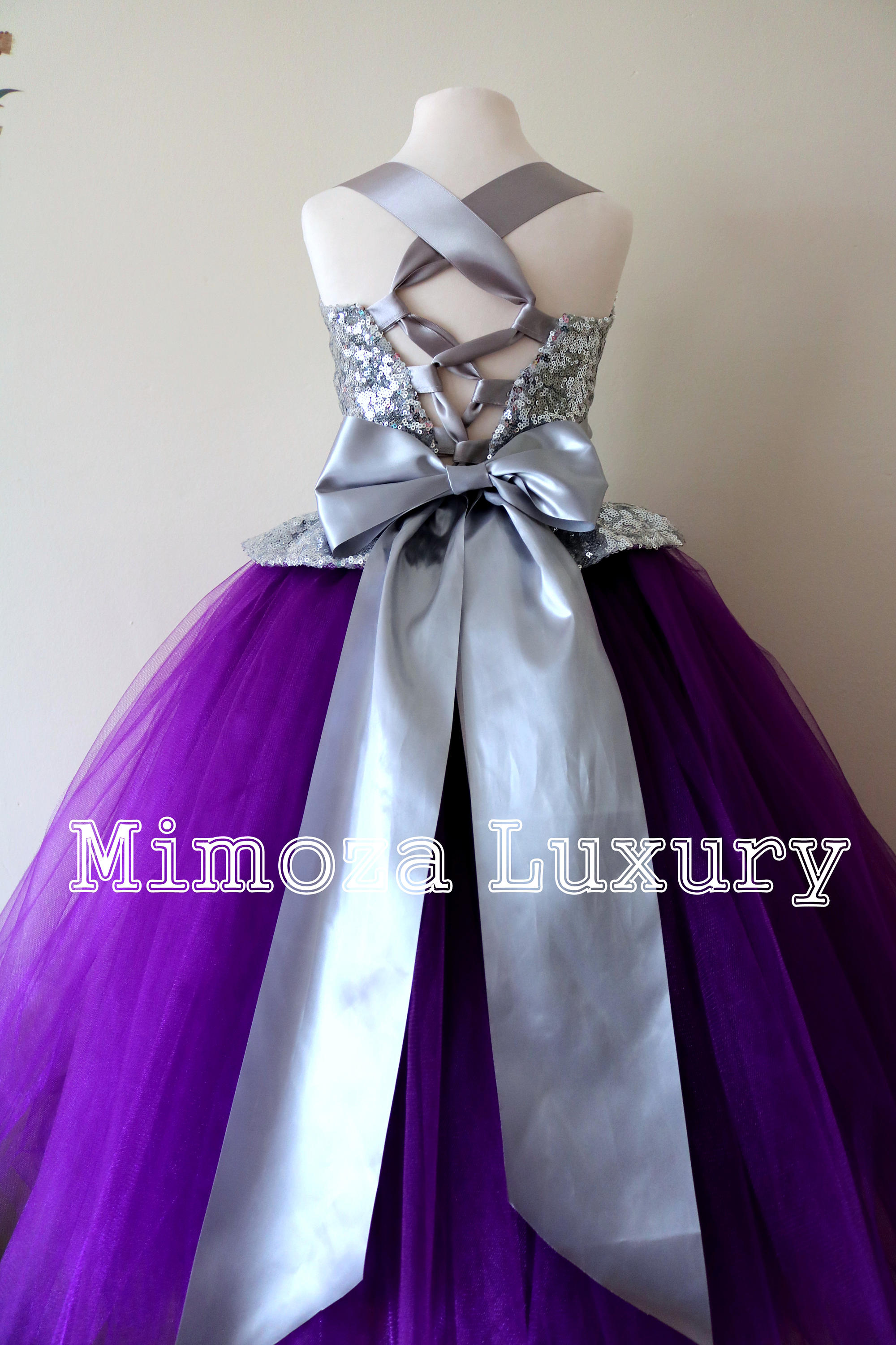 Gorgeous Purple and Silver Bridesmaid Dresses in Stock Now