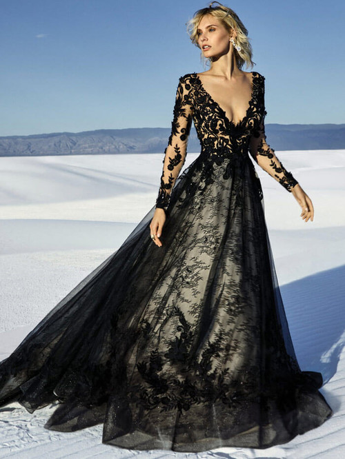 Chic and Unique Black Wedding Dresses for Brides