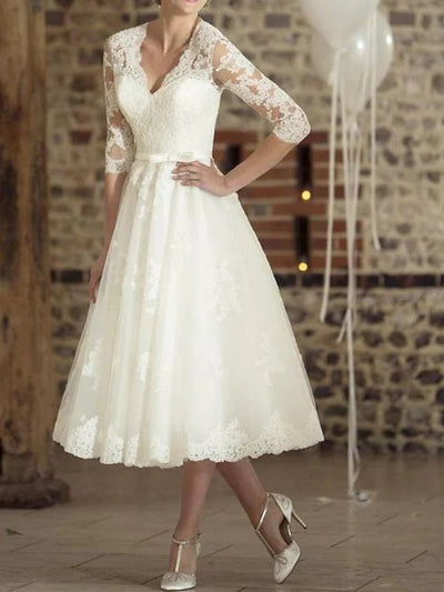 3 4 Length Sleeve Wedding Gown: Find Your Perfect Fit Today!