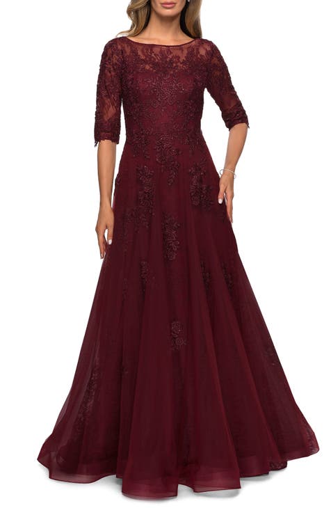 Shop the Latest Wine Colored Mother of the Bride Dresses Now!