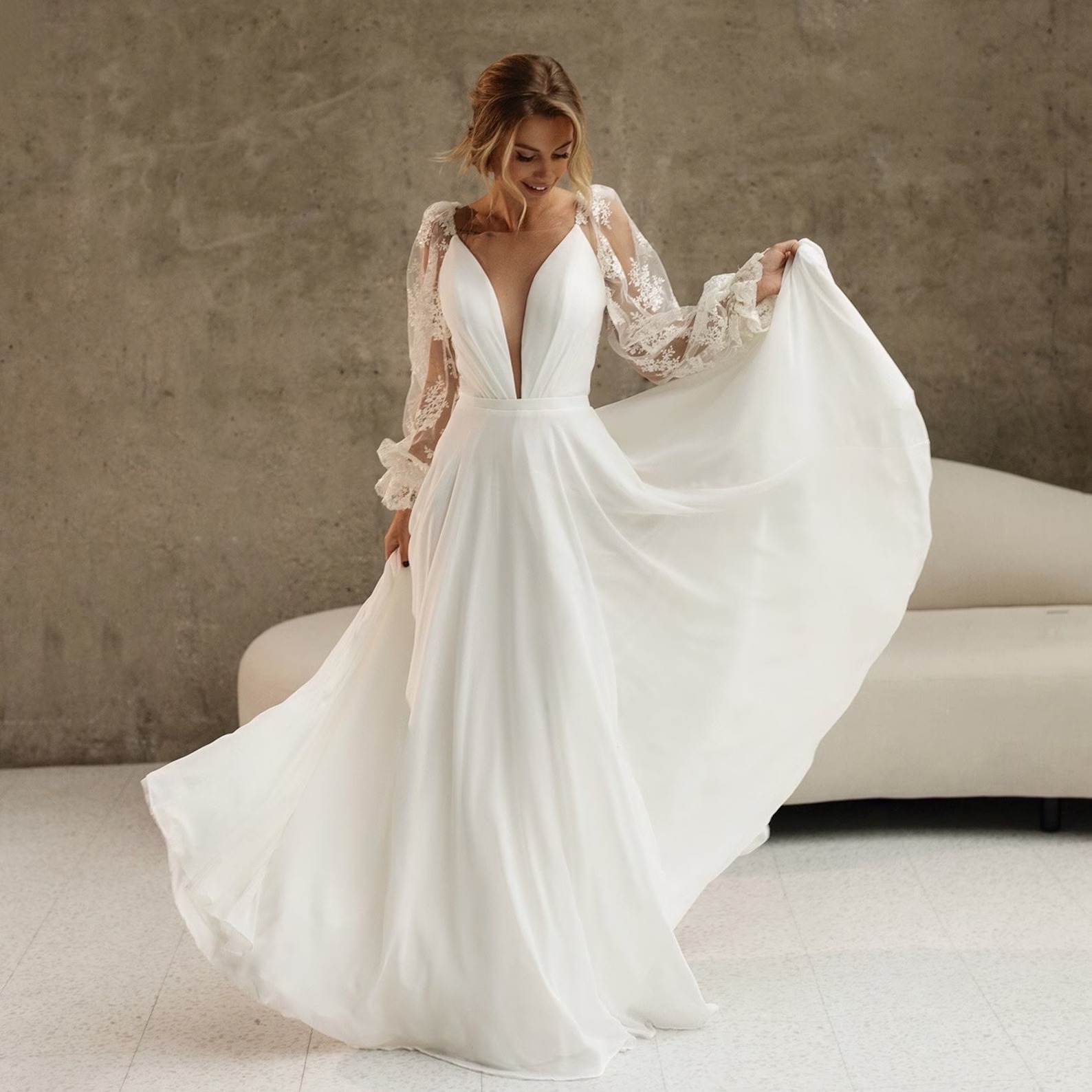 Wedding Dress V Neck on a Budget, Affordable Options