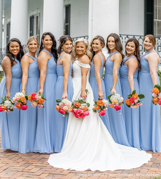 Cornflower Blue Bridesmaid Dresses to Suit Every Body Type, Flattering dresses that enhance all figures. Find the perfect fit for each bridesmaid.