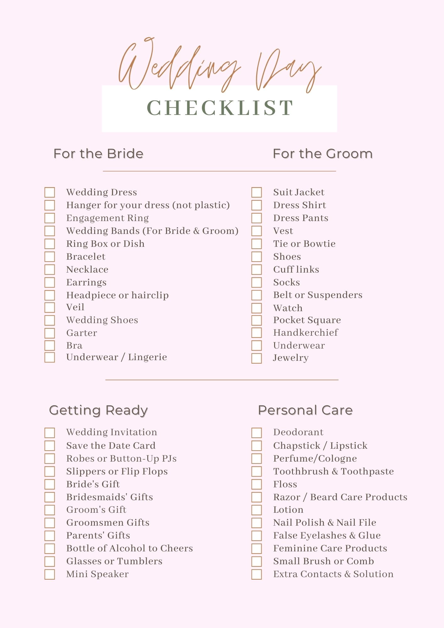 Groom Wedding Checklist: Essential Tips for a Stress-Free Wedding Day!