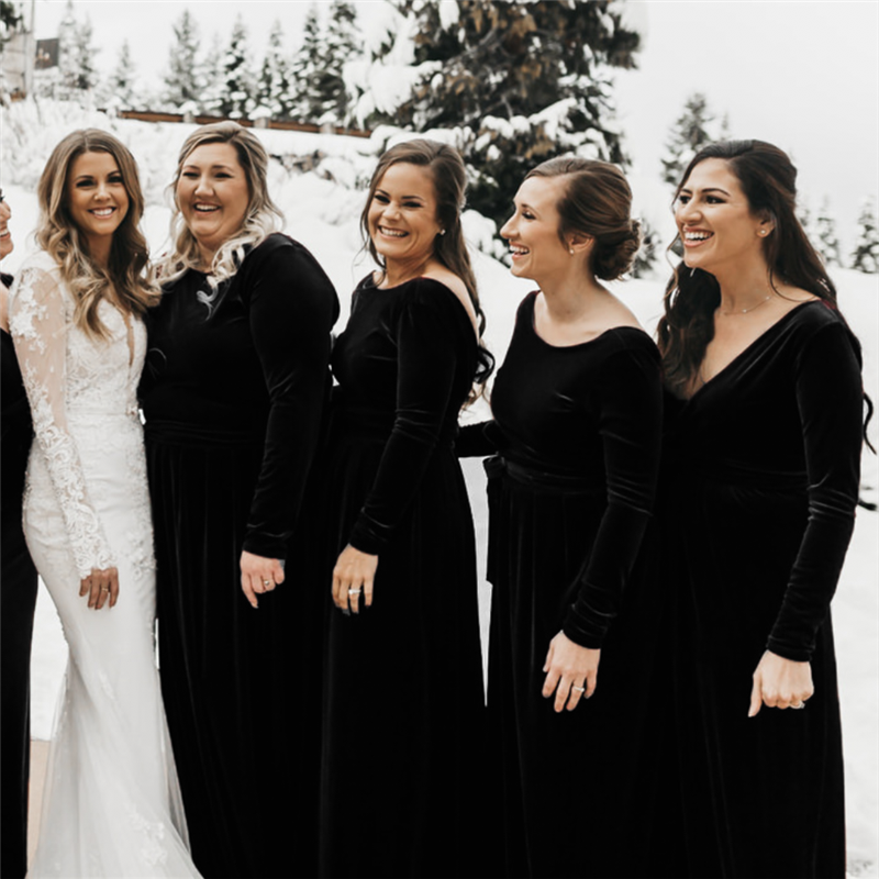 Need Black Long Sleeve Bridesmaid Dresses? Heres Where to Find Them!