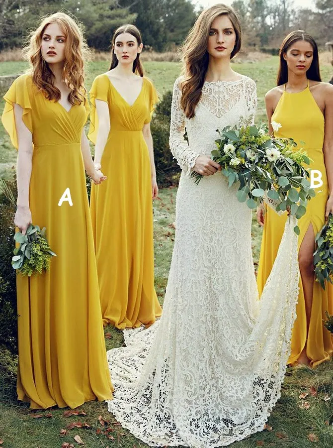 Yellow Bridesmaid Dresses with Sleeves: Flattering and Affordable Options!