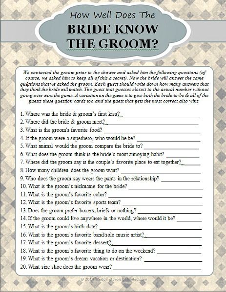 How Well Do You Know the Groom Questions: Fun and Easy Quiz For Bridal Shower